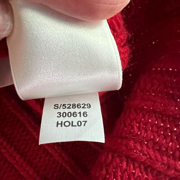 Old Navy Womens S Sweater Wool Angora Shawl Collar Lace Red Cottagecore Regency - Picture 12 of 12